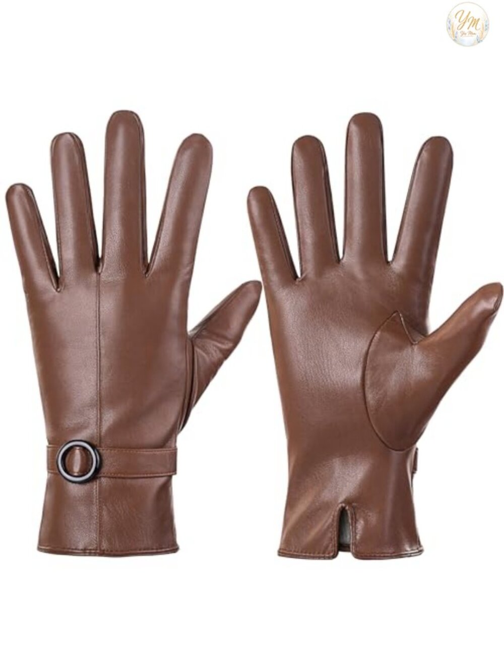 Womens Winter Leather Gloves Touchscreen PU Leather Cashmere Lined Cold Weather